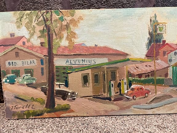 Unik tavla, Alvenius och BP Strängnäs (Storgatan/Nygatan)
