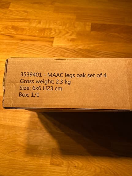 Sängben i Ek 6x6 cm Natur Olja