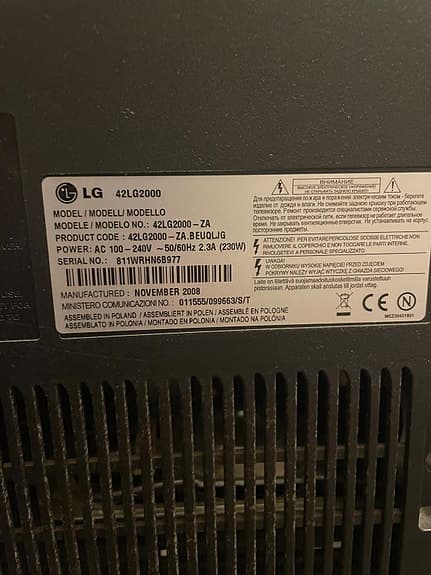 Tv LG 42" TV – Modell 42LG2000 – Fint skick