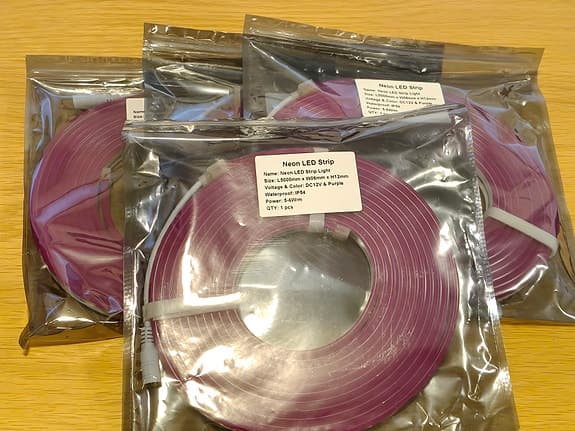 LED-neon 20 meter (4x5 meter Purple färg eller välj från 12 olika färger)