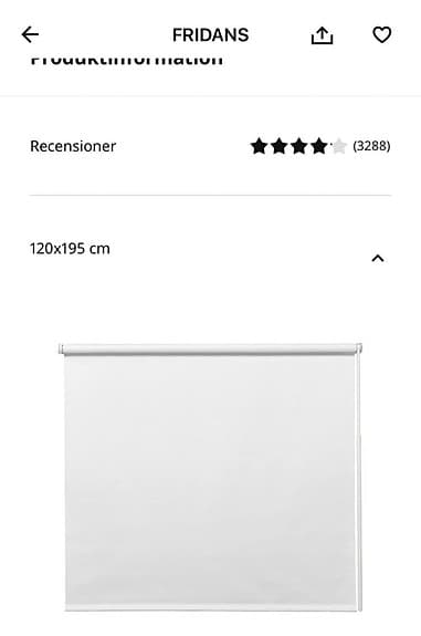 2 st Mörkläggningsgardin Ikea Fridans 120cm