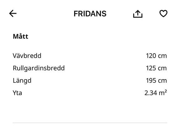2 st Mörkläggningsgardin Ikea Fridans 120cm