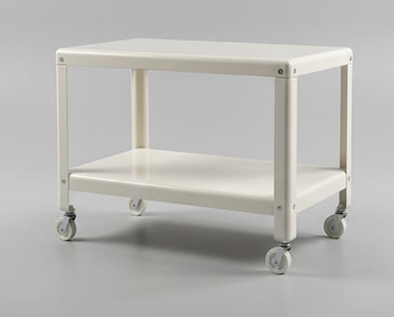 RULLBORD, metall, vitt, design Ola Wihlborg för IKEA