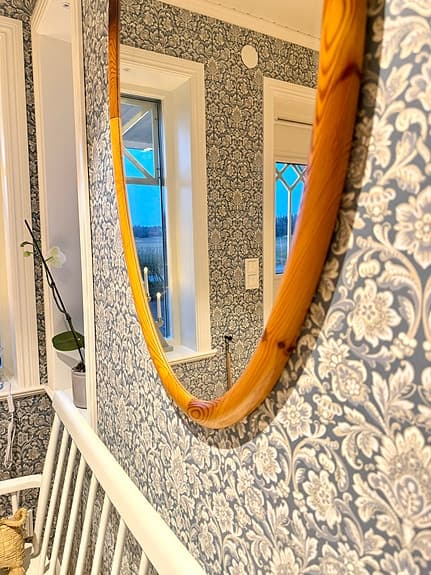 FURU SPEGEL OVAL FORM, RETRO VINTAGE FUNKIS. INGÅR FRAKT