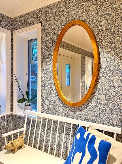 SPEGEL FURU OVAL FORM, RETRO VINTAGE FUNKIS. INGÅR FRAKT