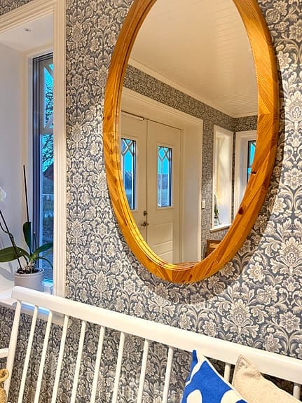 SPEGEL FURU OVAL FORM, RETRO VINTAGE FUNKIS. INGÅR FRAKT