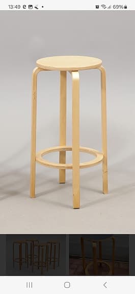 Fin designklassiker pall piedestal barstol