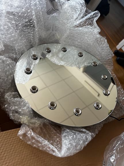 Design Letters Rund Spegel med Lampor