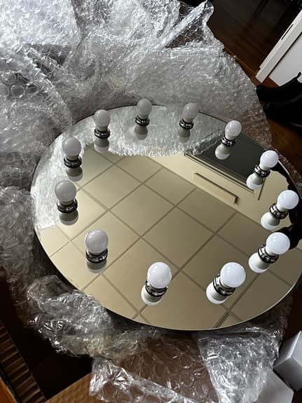 Design Letters Rund Spegel med Lampor