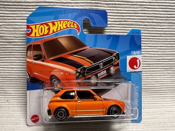 Hot Wheels '73 Honda Civic Custom leksaksbil orange