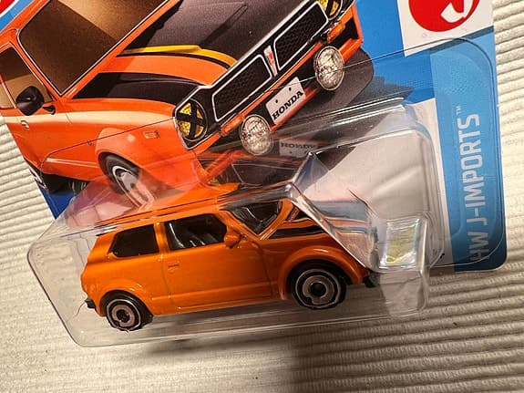 Hot Wheels '73 Honda Civic Custom leksaksbil orange