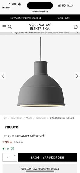 Muuto taklampa