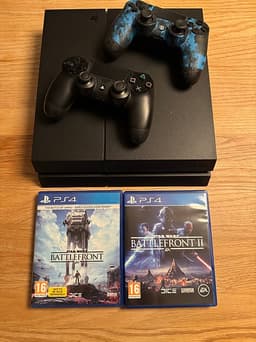 PlayStation 4 Slim 1 TB – 2 handkontroller + 2 spel