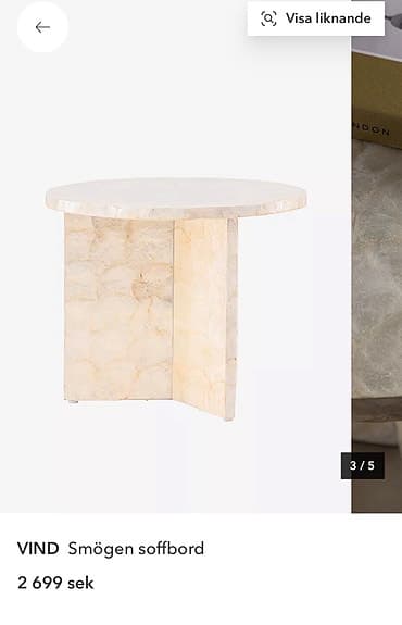 Sidobord i snäckskal soffbord smögen