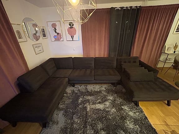 Copenhagen 5-sits Högervänd U-formad Soffa med Divan och Schäslong i Sammet