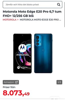 Motorola Moto Edge 20 Pro smartphone 256 GB blå