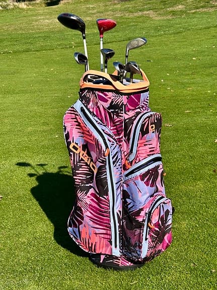 Golfset med bag och vagn flerfärgad
