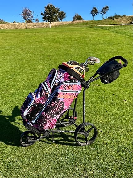 Golfset med bag och vagn flerfärgad