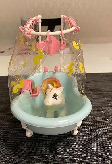 My little Pony badkar + liten pony Hasbro 84. Vintage!