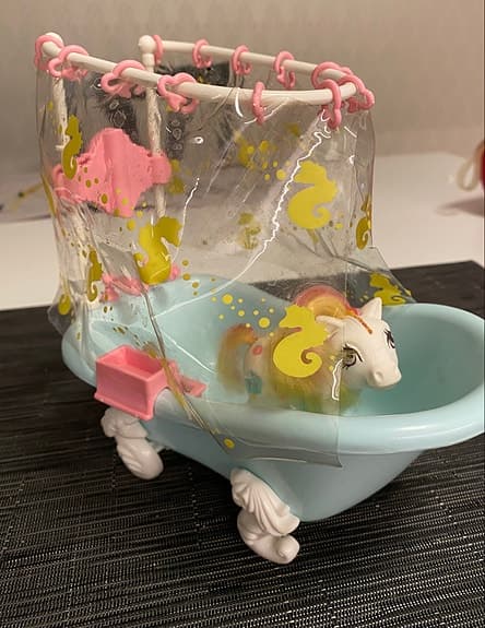 My little Pony badkar + liten pony Hasbro 84. Vintage!