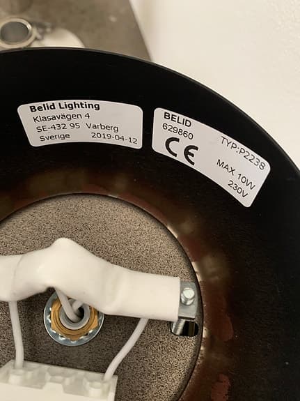 Belid taklampa / plafond