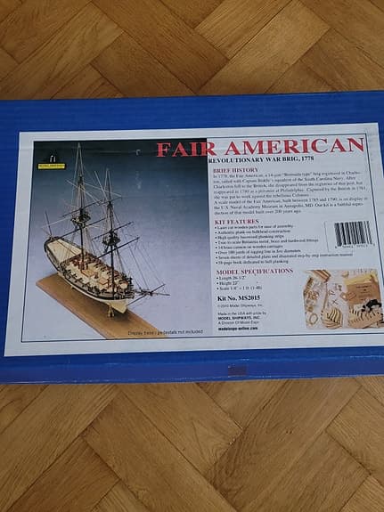 Model Shipways FAIR AMERICAN (1778) – Brig från amerikanska frihetskriget – 1:48