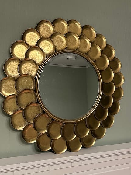 Spegel i mässing , 74cm