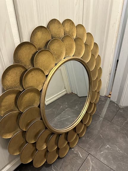 Spegel i mässing , 74cm