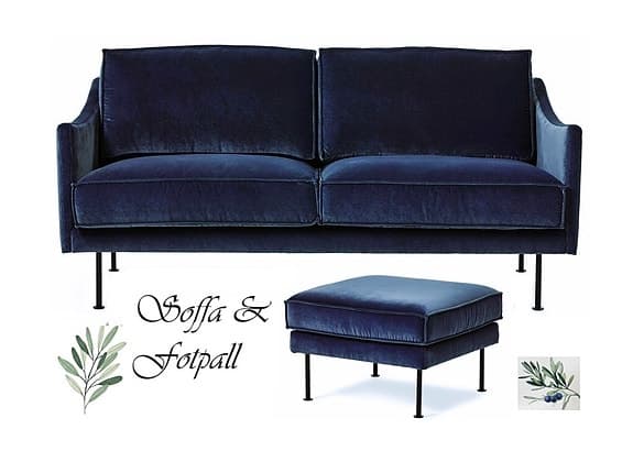 Soffa & Fotpall / Helt nytt / Leverans ingår