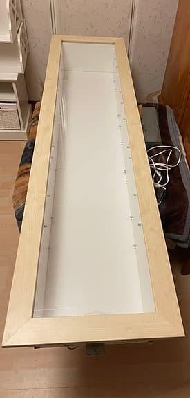 Väggskåp Bertby vitrinskåp vägg vit björkfaner 170x42,5x19cm.