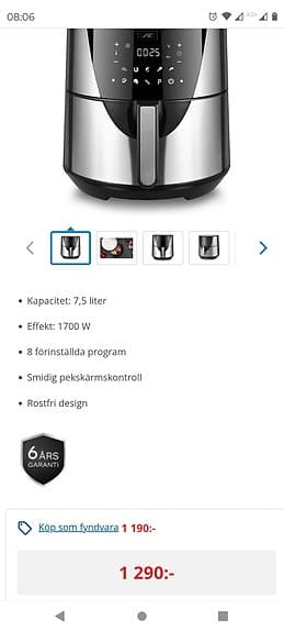 Ny Airfryer 7,5 Liter i original förpackning