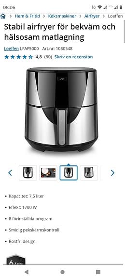 Ny Airfryer 7,5 Liter i original förpackning