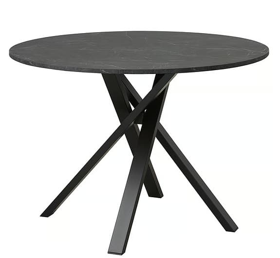 Svart runt bord från IKEA + stolar