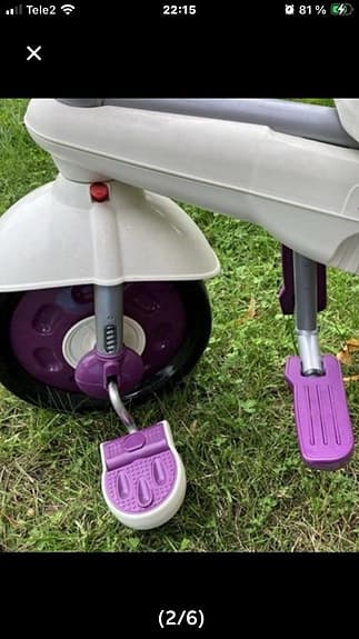Smart Trike Tricycle med sittdel och solskydd lila och vit
