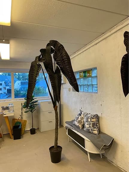 Fantastisk Konstgjord växt Alocasia höjd 2200mm färg Burgundy