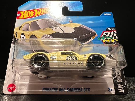 Hot Wheels Porsche 904 Carrera GTS leksaksbil gul