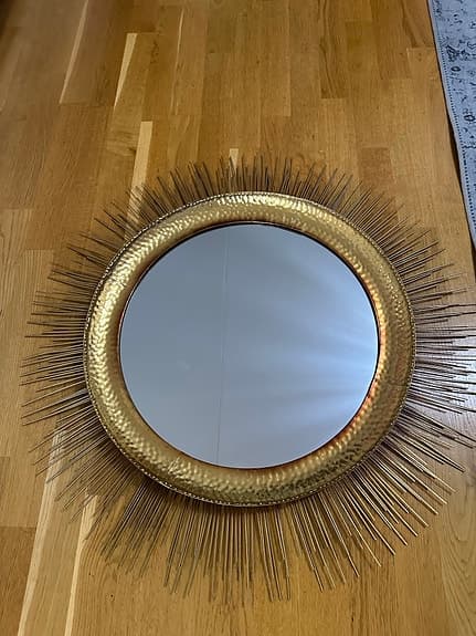 Mio Dekorationsspegel Rund Guldfärgad
