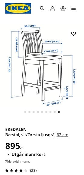 Stol  EKEDALEN frön IKEA