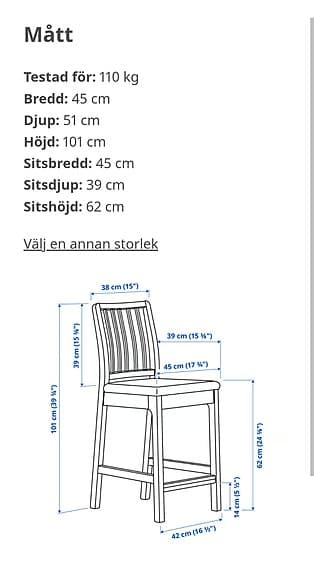 Stol  EKEDALEN frön IKEA