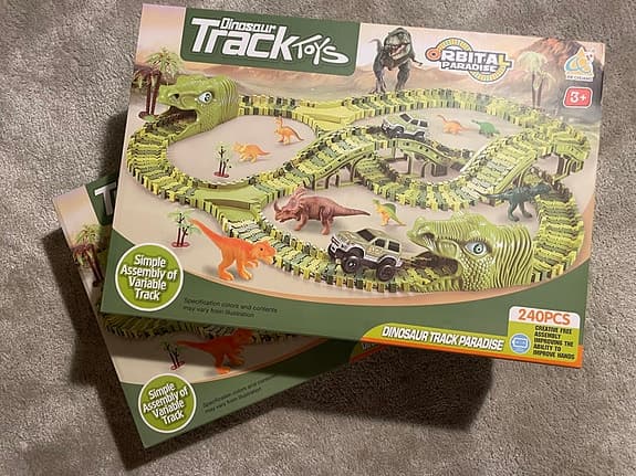 Dinosaur Track Toys Bilbana för barn med dinosaurietema