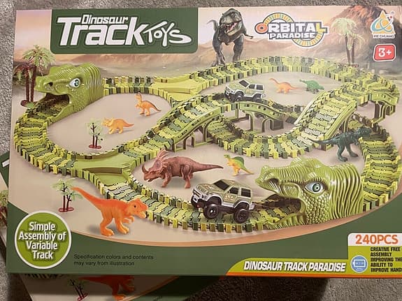 Dinosaur Track Toys Bilbana för barn med dinosaurietema