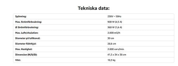 Ny professionell fläkt WDH-SHT28