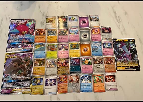 Pokémon kort samling blandade typer