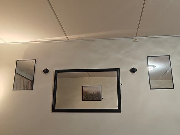 Svart rektangulär vägg spegel+ två små