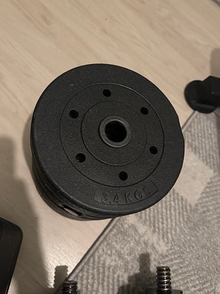 HMS Träningsbänk med hantlar och viktplattor