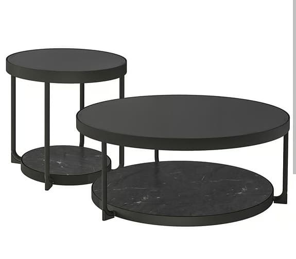 Svart soffbord och sidobord