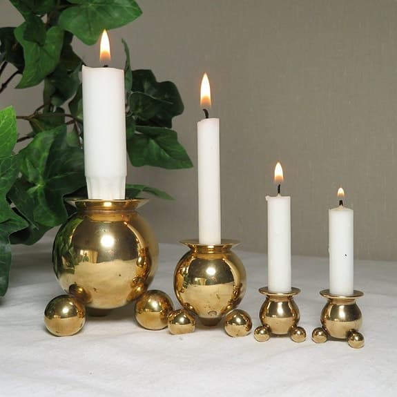 4 Kulljusstakar Bla KEE Mora Ljusstakar Mässing Jul