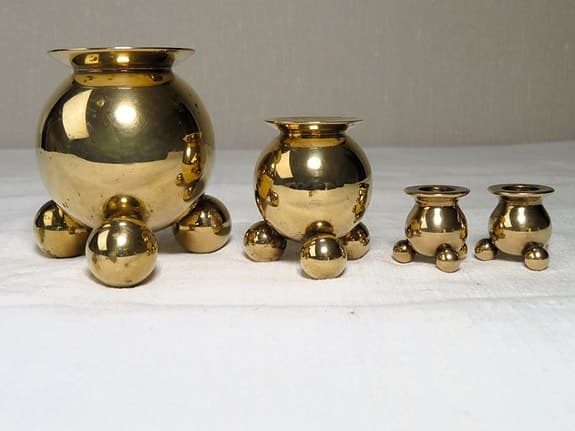 4 Kulljusstakar Bla KEE Mora Ljusstakar Mässing Jul