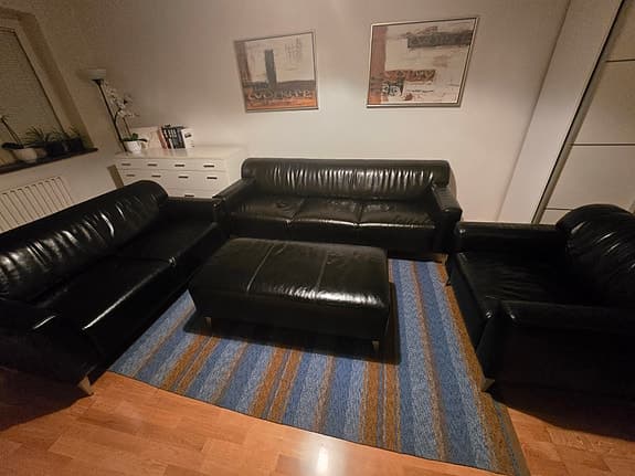 Soffa soffgrupp i läder