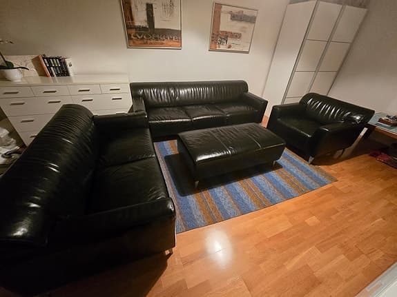 Soffa soffgrupp i läder